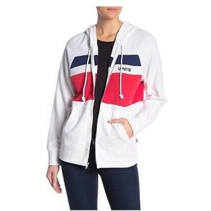 Levi's Womens Striped Zippered Hoodie